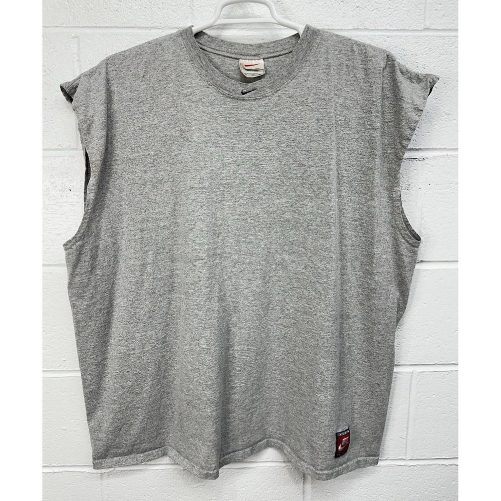 Nike Sleeveless T-Shirt Grey 90s Center Swoosh Team / Men's XXL